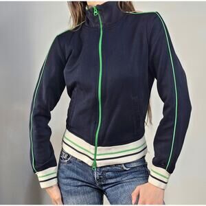 Tommy Hilfiger Track Jacket Y2K Cropped Zip Up Preppy 2000s Streetwear